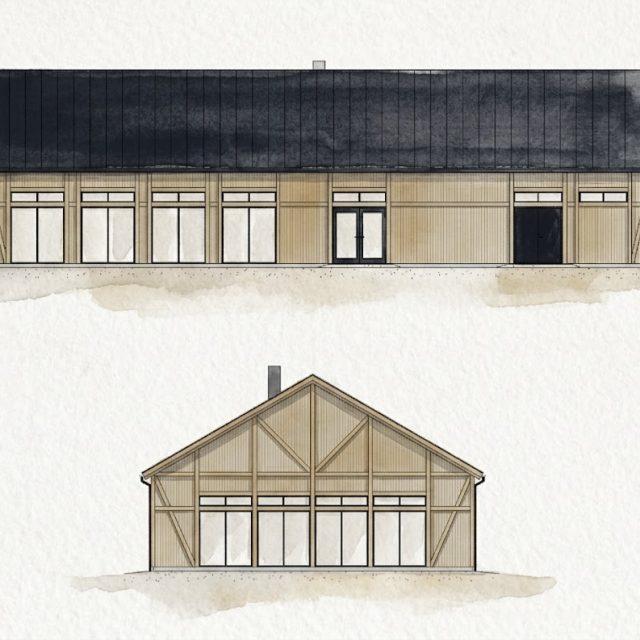 Arkitektritad restaurang där lantlig tradition möter samtida arkitektur.